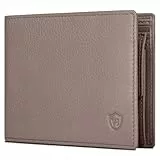 VON HEESEN Leder Geldbörse RFID Schutz I Echtleder Geldbeutel für Damen & Herren I Portemonnaie Brieftasche Wallet Portmonee (Taupe)