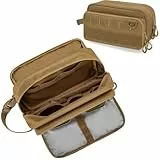 Prokva Kulturtasche Reise Kulturbeutel Herren, Taktische Kosmetiktasche für Reisezubehör Toilettenartikel, Khaki (Leere Tasche, Patentdesign)