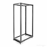 StarTech.com 4-Pfosten 42 HE Mobiles Open Frame Serverrack, 19' Netzwerk Rack mit Rädern, Rack für Computer/AV/Daten/IT Geräte - Rollen, Nivellierfüße oder Bodenmontage (4POSTRACK42)