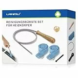 LANMU Heizungsbürste,105cm Lang Heizkörperbürste Heizkörper Reinigungsbürste Set (inkl. Entlüftungsschlüssel und 2 STK. Waschbarer Bezug)