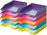 Conipa® - Briefablage DIN A4 Trend (stapelbar) - Ablagefächer & Dokumentenablage für Schreibtisch - Ablageboxen & Bürobedarf für Briefe & Dokumente (Trendfarben, 10 Ablagen)