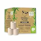 The Cheeky Panda Toilettenpapier, Bambus, 48 Rollen, 3-lagig, 200 Blatt pro Rolle, ohne Zusatzstoffe, biologisch abbaubar