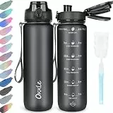 OKKLE Trinkflasche 1L BPA freie Wasserflasche mit Verschlussdeckel und auslaufsicher, geeignet für Fitnessstudio, Schule, Radfahren, Outdoor, Sport, Fitness