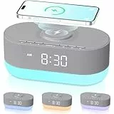 DOUMOSH Digitaler Radiowecker mit Kabelloser Ladestation, Bluetooth Wecker - Organisieren Sie Ihren Nachttisch, schlaffreundliches Display & Licht, erfrischt aufwachen