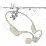 sayrelances Kopfhörer Schwimmen, Knochenschall Kopfhörer Bluetooth 5.4, IPX8 Wasserdicht Apricot