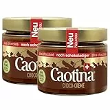 Caotina Schokoladen Creme DUO Brotaufstrich süß SchokoCreme ohne Palmöl Schokoladen-Aufstrich mit Nuss & echter Schweizer Schokolade (2 x 300 g)