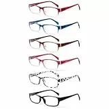 COJWIS 6 pack Lesebrille Blaulichtfilter Brille für Damen Federscharnier Lesehilfe Blendfreie UV Brille Leserbrille (Mehrfarbig-4, 2.50, x)