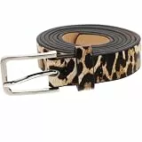 Gürtel aus Leder mit Leopardenmuster für Damen, Gürtel aus künstlichem Pferdefell für Hosen