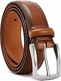 YOORAN Gürtel Herren,Braun Ledergürtel Herren, 33 mm breit, Geeignet Für Herrenjeans und Anzüge，Länge kürzbar