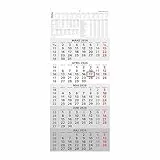 Zettler 5-Monatskalender 2026 – Wandkalender 33 × 72 cm mit Datumsschieber, 5 Monate pro Blatt, Monatsübersicht Dez. 2025–Jan. 2027, mehrsprachig, Feiertage markiert, Jahresübersicht, stabil