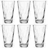 LEONARDO HOME Twist Wassergläser - 6er Set, Spülmaschinenfest, Saft-Gläser, Hochwertige & Moderne Trink-Gläser, Ergonomisch, Alltagstauglich & Geschwungen, 300 ml, 023591