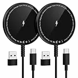 Mag-Safe Ladegerät für iPhone Ladestation: Magnet Wireless Charger Induktive Kabelloses Ladepad Kompatibel mit iPhone 17 Air 16e 16 15 14 13 12 und Air-Pods 4 3 2 Pro (Ohne Netzteil, 2 Stück Schwarz)