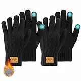 HEYLOURB Winterhandschuhe Touchscreen Handschuhe Strick Fingerhandschuhe Sport Warm und Winddicht Winterhandschuhe für Männer und Frauen [2 Paar]