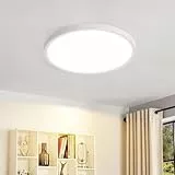 muyuua Deckenlampe LED Deckenleuchte Flach - Rund Badezimmerlampe 18CM IP44 Wasserdicht Badlampe Küchenlampe Decke Weiß Flurlampe 15W Augenschutz 3000K Warmweiß Schlafzimmerlampe für Bad Küche Flur