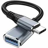 Tobfit Adapter USB C auf USB 3.0, USB C auf USB OTG Kabel 18cm für iPhone 16 15 Pro Max Plus,Samsung Galaxy S25 S24 S23 S22 S21 S20 FE, Huawei P40/P30/P20 Pro, Google Pixel 9/8/7(Nylon)