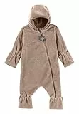 Sterntaler Baby Overall Fleece Unisex - Jumpsuit aus Microfleece Stickerei, Reißverschluss, sowie Hand- und Fußstulpen - beige, 62