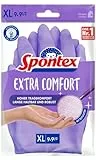 Spontex Extra Comfort, Premium-Haushaltshandschuhe mit weichem Textilfutter, ideal für alle Putzarbeiten im Haushalt, 30°C waschbar, Größe XL (9-9,5), 1 Paar, Lila, 100.0 grams