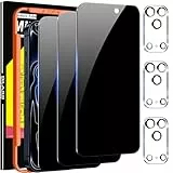 Milomdoi 3 Stück Schutzfolie für iPhone 17 Pro Max für Panzerglas Sichtschutz Ultra Privacy Zubehör Panzerfolie Displayschutz mit 3 Stück Kameraschutz, [Echt 25°Anti-Spionage] Voller Bildschirm