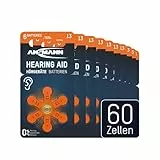 ANSMANN Hörgerätebatterien Typ 13 orange P13 PR48 ZL2, 60 Stück, German Quality Check, Vorratspack, Batterien für Hörgeräte & Hörhilfen, leicht greifbar