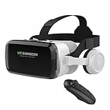 LONGLU VR-Headset für iPhone und Samsung Android Smartphones mit 4,7-6,7 Zoll Bildschirm, Bluetooth, Controller