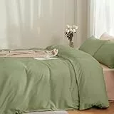 TOCOMOA Bettwäsche 135x200 2teilig Grün, Bettwäsche-Sets Weich und Bügelfrei Mikrofaser, Oeko-TEX Zertifiziert, 1 Bettbezug und 1 Kissenbezug 80x80 cm mit Reißverschluss