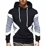 BTBDYDH Hoodie Herren Kapuzenpullover Hoody MäNner Pullover Winter Sweatshirt Modische Oversized Sport Sweater Schwarz XL