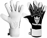 Keeperking Torwarthandschuhe Herren GladiatorKing Negative Cut Professional mit Profi Extreme Grip 4 mm (8, G-Weiß-Schwarz)