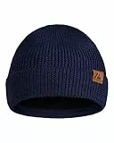 DANISH ENDURANCE Merinowolle Mütze mit Fleece, Warme Wintermütze, Stretchy & Bequem, Unisex, Beanie für Damen & Herren, Blau, Einheitsgröße