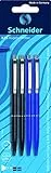Schneider K 15 Druckkugelschreiber (dokumentenechte Mine - Strichstärke M, Schreibfarbe: schwarz/blau) 4er Blisterkarte schwarz/blau