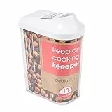keeeper Schüttdose für Trockenvorräte, Stufenlos verstellbarer Dosierdeckel, Kunststoff, 500 ml, 8 x 4,5 x 15 cm, Paola, Weiß