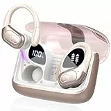 STECEi Kopfhörer Sport, 2025 in Ear Kopfhörer Kabellos Bluetooth 5.4 mit HD Mic, 75Std HiFi Stereo Bluetooth Kopfhörer mit Ohrhaken, Comfort Fit, IP7 wasserdichte Ohrhörer für Sport, Roségold