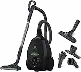 Electrolux PD82-GREEN Staubsauger mit Beutel, Leistung max. 600 W, AeroPro Saugsystem, 2 Bürsten, 3-in-1-Zubehör, Kunststoff, Schwarz