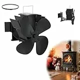 YRHome 4-Blatt Kaminventilator Ofenventilator Kaminlüfter leiser stromloser Ofenlüfter für Holzöfen, Kaminrohre und Feuerstellen Effiziente Wärmeverteilung ohne Strom für Kamin (Type B)