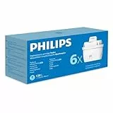 Philips Water Wasserfilter-Kartuschen Geschmack+, 6er-Pack, reduziert MIKROPLASTIK, CHLOR, KALK, SCHWERMETALLE, Verpackung kann variieren, Kompatibel mit brita*