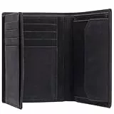 KORUTA Leder Geldbörse Herren mit RFID Schutz I Portemonnaie Groß mit Münzfach I 13 Fächer I Echtleder Geldbeutel für Männer I Brieftasche Wallet Portmonee Schwarz (Hunter)