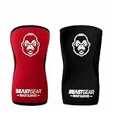 Beast Gear Beast Sleeves - Premium 5mm Neopren Kompression Knie-Bandagen für mehr Unterstützung & Schutz der Knie. Kraftsport, Gewichtheben, Crossfit, Powerlifting, Kniebeugen, Laufen und mehr. (XL)
