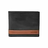 Fossil Brieftasche für Herren Quinn, 100% Leder Bifold schwarz 11,4 cm L x 2,5 cm B x 9,5 cm H ML3653001