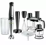 Braun MultiQuick 7 - Stabmixer mit SplashControl-Technologie, ActiveBlade System, Präzise Geschwindigkeitsregelung, 1,5L Küchenmixer, Zerkleinerer, Schneebesen, 600 ml Becher, 1000W, Schwarz (MQ7087X)