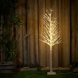 Northpoint LED Lichtbaum Baum Weihnachtsdeko Indoor & Outdoor | Birkenoptik | 150cm | 240 warmweiße LEDs | inkl. Timer