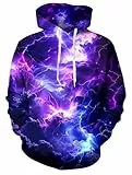 Loveternal Pullover Herren Winter Hoodie 3D Galaxy Langarm mit Kapuze Pulli Männer Sweatshirt Kapuzenpullover Hoody Cosplay Weihnachts Geschenk XL