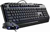 Cooler Master Devastator 3 Combo Tastatur & Gaming Maus - Membran-Tastatur mit 7 Farben LED-Beleuchtung, Dedizierte Multimedia-Tasten und Handgelenkauflage, Gaming M110 Maus - AZERTY, Französisch