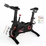 Bluearth Self-Powered Heimtrainer Fahrrad, leise Magnetischem Widerstand,max. 150KG, verstellbarer Widerstand & Smart-App mit Immersivem Erlebnis, Self-Powered LED klassisches-Schwarz