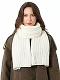 DonDon Schal Damen Winter Winterschal Strickschal - Weiß