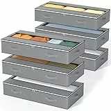GoMaihe Unterbettkommode 6 Stück mit Verstärkten Griff und Sichtfenster, Unterbett Aufbewahrungsbox Faltbare Aufbewahrungstasche für Bettdecken Kleidung Kissen Decken Unterbett Aufbewahrung Organizer