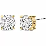 Ohrringe der Marke Ti Sento Milano Gold Sterling Silber Ohrringe mit weißem Zirkonia und Gelbgold vergoldet Schmuck Zirkonia Das Gewicht ist 0,0032 Die Referenz ist 7321ZY