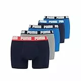 PUMA Herren Puma Basic Men's (5 Pack) Boxer Slip, Mehrfarbig (Blue/Grey /Melange), M EU