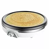 Cecotec Crepesmaker Fun Crepestone XL INOX. 1350 W, Edelstahl, Platte mit antihaftbeschichtung und abnehmbar, Einstellbarer Thermostat, Rolle und Spatel inklusive, 38 cm