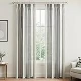 MRTREES Scheibengardinen Gardinen Schals 2 Set 245x140 cm Vorhänge Halbtransparent Dunkelgrau Grau und Weiß Curtains Living Room
