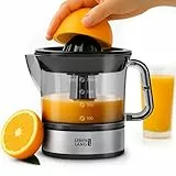 LEBENLANG Zitruspresse elektrisch - 2 Kegel & BPA-Frei I Hohe Saftausbeute I 700ml Orangenpresse elektrische Saftpresse Edelstahl für Zuhause I Entsafter Zitronenpresse Orangensaftpresse Fruchtpresse