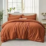 Tifschlaf Bettwäsche-Set für Super-Kingsize-Bett, Bettbezug mit 2 Kissenbezügen, ultraweich gebürstete Mikrofaser, Bettwäsche-Set mit Reißverschluss, Orange (260 x 220 cm)